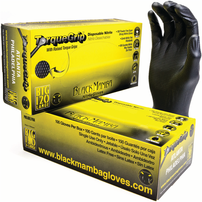 Black Snakeskin Mamba Gloves - Large - BSS120