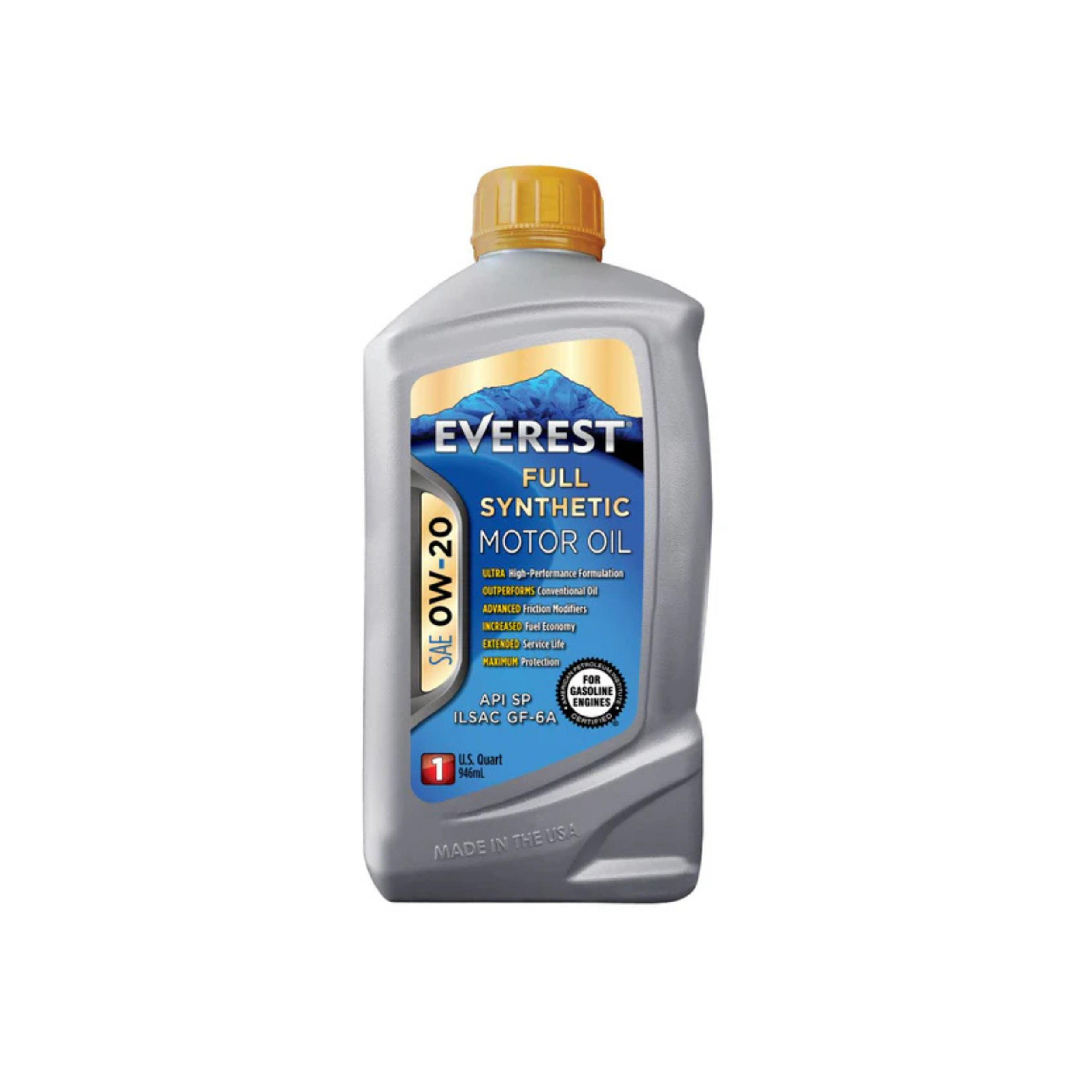 Everest 0W-20 Full Synthetic Motor Oil 1L Bottle - 12pk